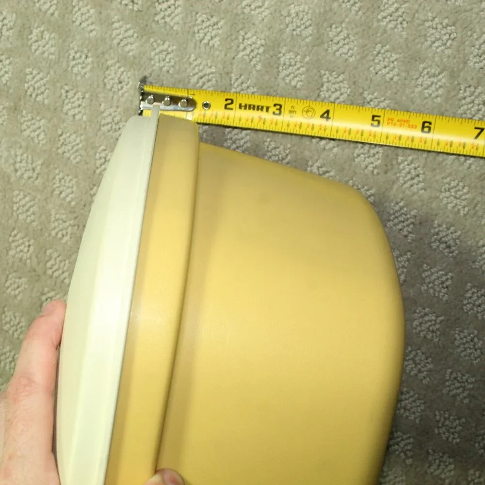 Vintage Tupperware Plastic Yellow Multi-Server Storage Container with Colander